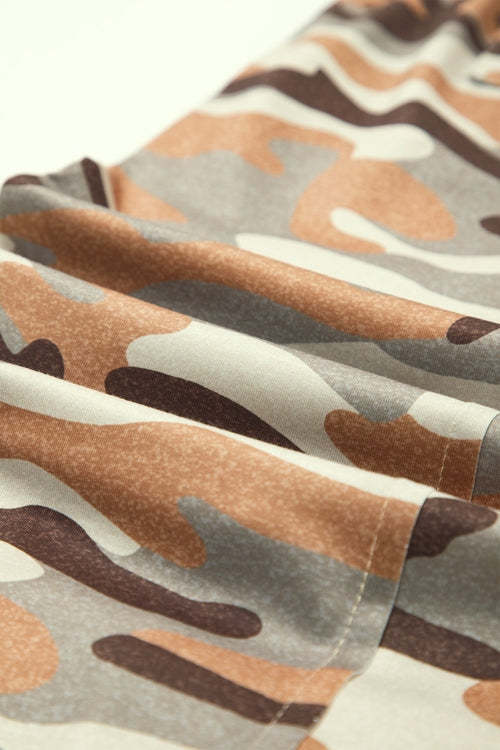 Crowned Camo Drawstring Elastic Waist Jogger Pants