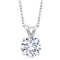 Crowned .80 CTW Certified Genuine Moissanite Solitaire Pendant Necklace