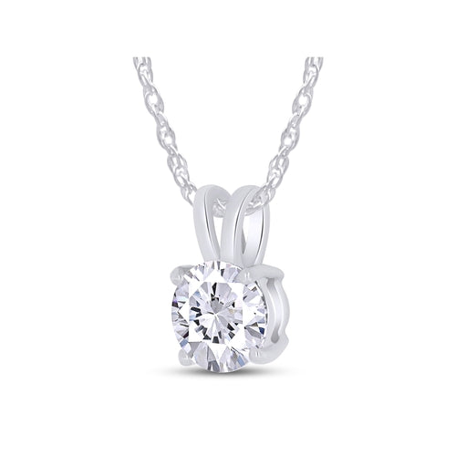 Crowned .80 CTW Certified Genuine Moissanite Solitaire Pendant Necklace