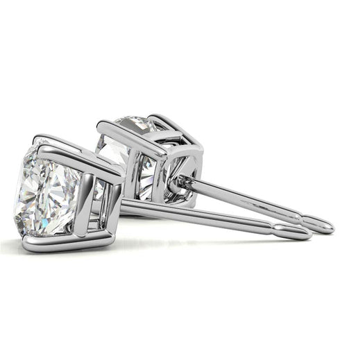 Crowned 2.00 CTW Lab Created Moissanite Round Stud Earrings in Sterling Silver