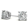 Crowned 2.00 CTW Lab Created Moissanite Round Stud Earrings in Sterling Silver
