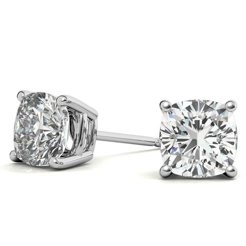 Crowned 2.00 CTW Lab Created Moissanite Round Stud Earrings in Sterling Silver